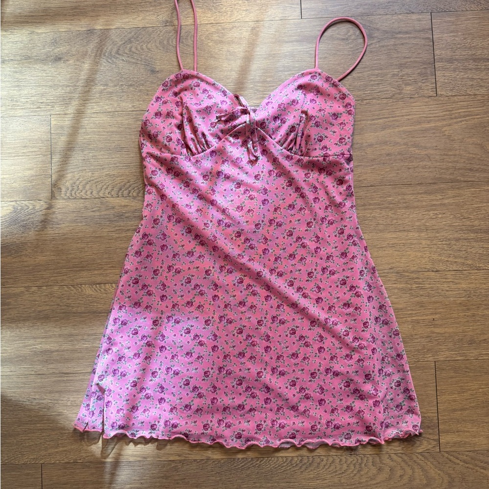 Urban Outfitters Pink Floral Chemise